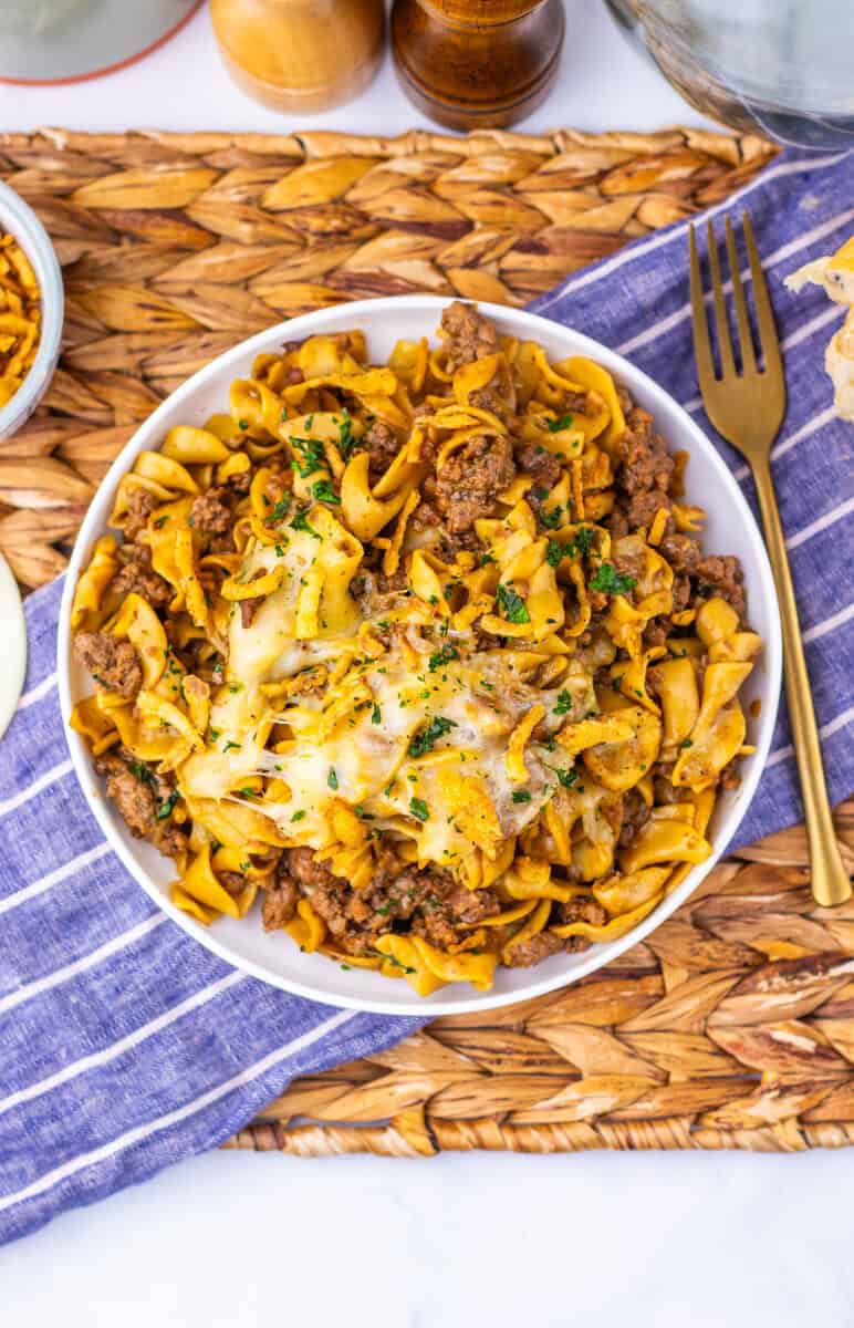 French Onion Beef Noodle Skillet