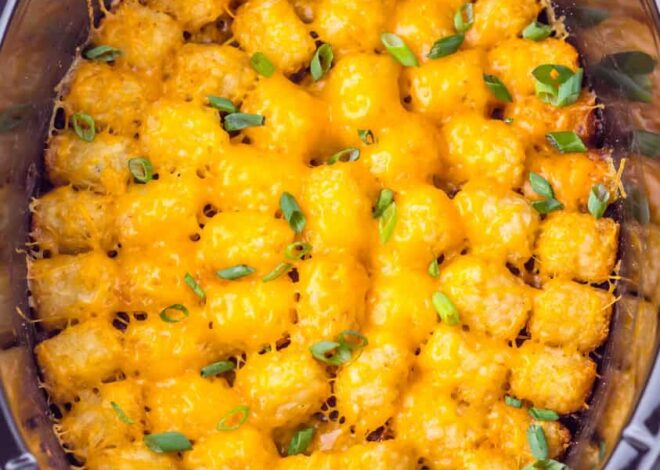 Slow Cooker Chili Cheese Tater Tot Casserole