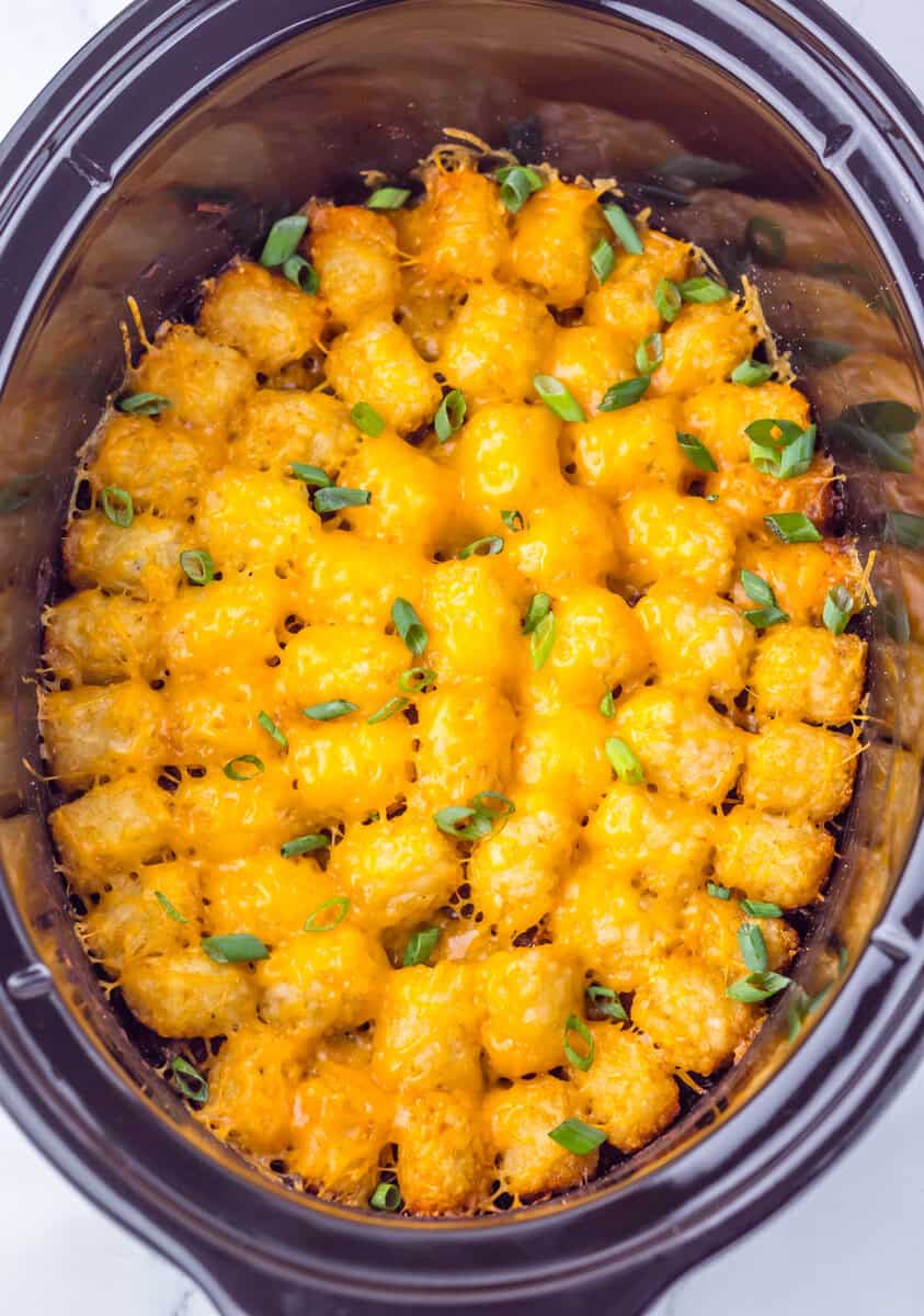 Slow Cooker Chili Cheese Tater Tot Casserole
